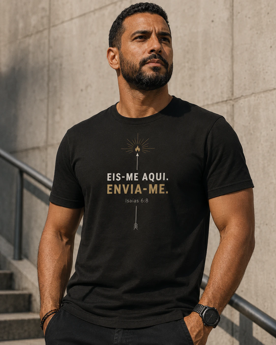 Camiseta Eis-me aqui, envia-me da coleção Fé e Identidade