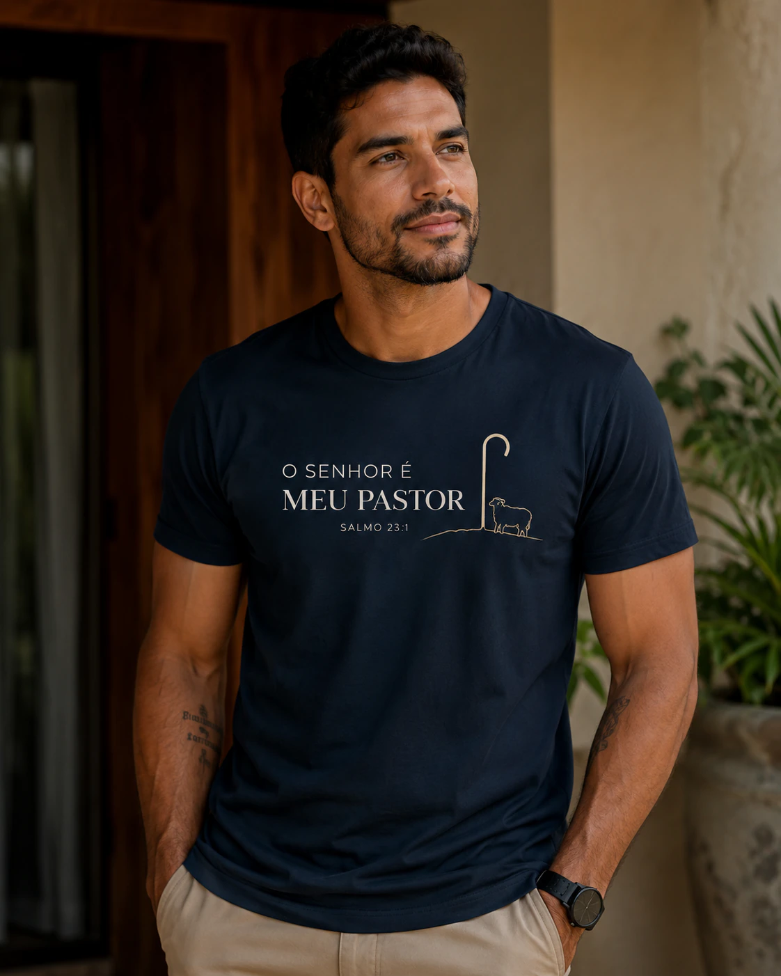 Camiseta O Senhor é meu pastor da coleção Fé e Identidade